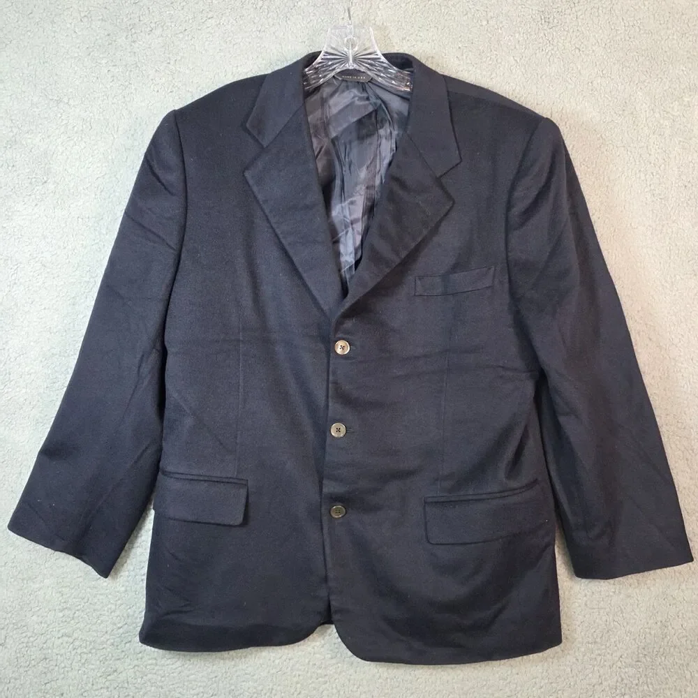 Brooks Brothers 100% Cashmere Blazer 43R Blue Sport Coat Jacket Made in USA